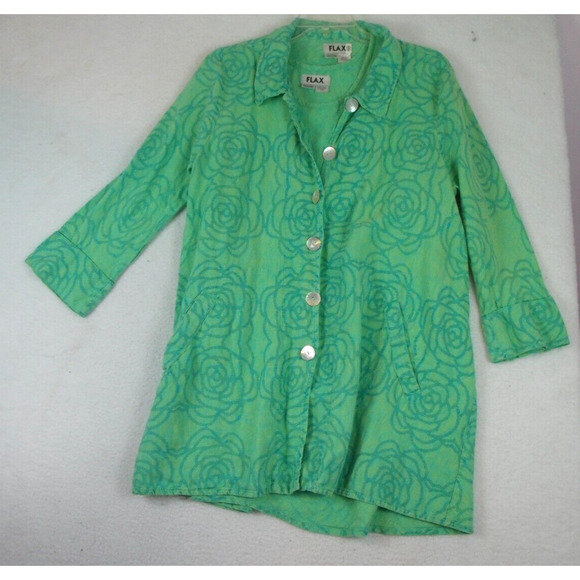 FLAX Jacket, Ankle Pants & 2 Tops Outfit Set 100% Linen Lagenlook size M Womens - Picture 11 of 16